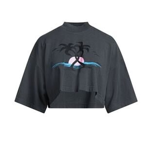 Palm Angels cropped dark gray T shirt L